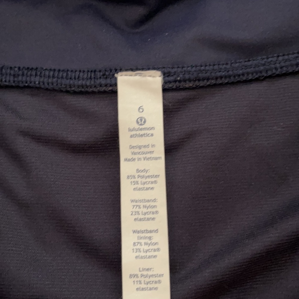 LULULEMON MESH LOW RISE NAVY SHORTS 2.5” - Picture 3 of 4